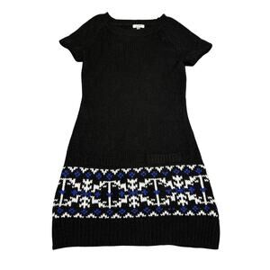 Y2K Grane Black Knit Sweater Dress Womens Size S